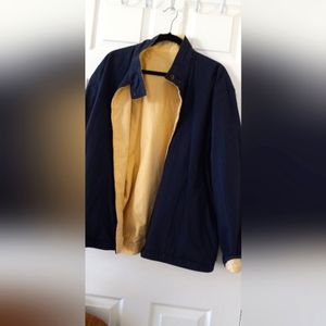 jacket reversible yellow & navy blue size 2X FLAT MEASUREMENTS PICTURES 3 & 4